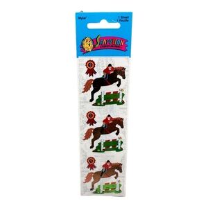 Vintage Sandylion Mylar Stickers Horse and Rider Jumping Equestrian Sealed